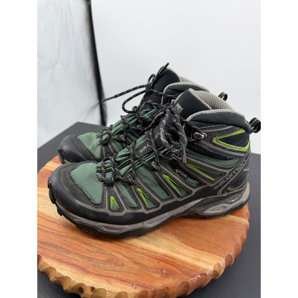 Salomon X-Ultra 2 mid top Hiking Boots Mens 7.5 Green Gore-Tex Waterproof Hiker